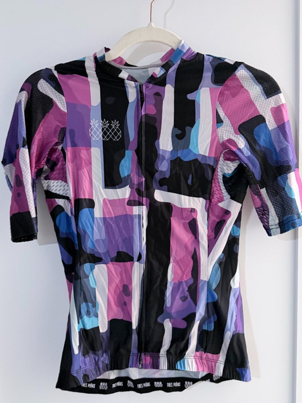 Tres Piñas Women’s Cycling Jersey | Purple Abstract Print | Full Zip